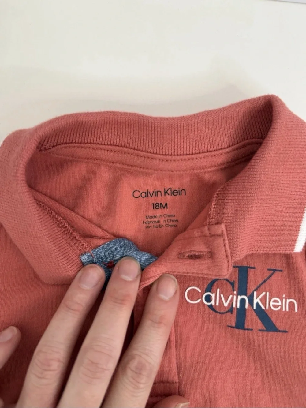 Calvin Klein‎ Baby Boy Polo Bodysuit, Collared . Short Sleeve 18 Month